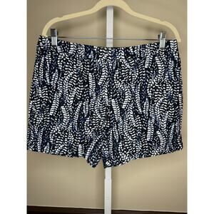 White House Black Market Navy White Print Shorts Size 10